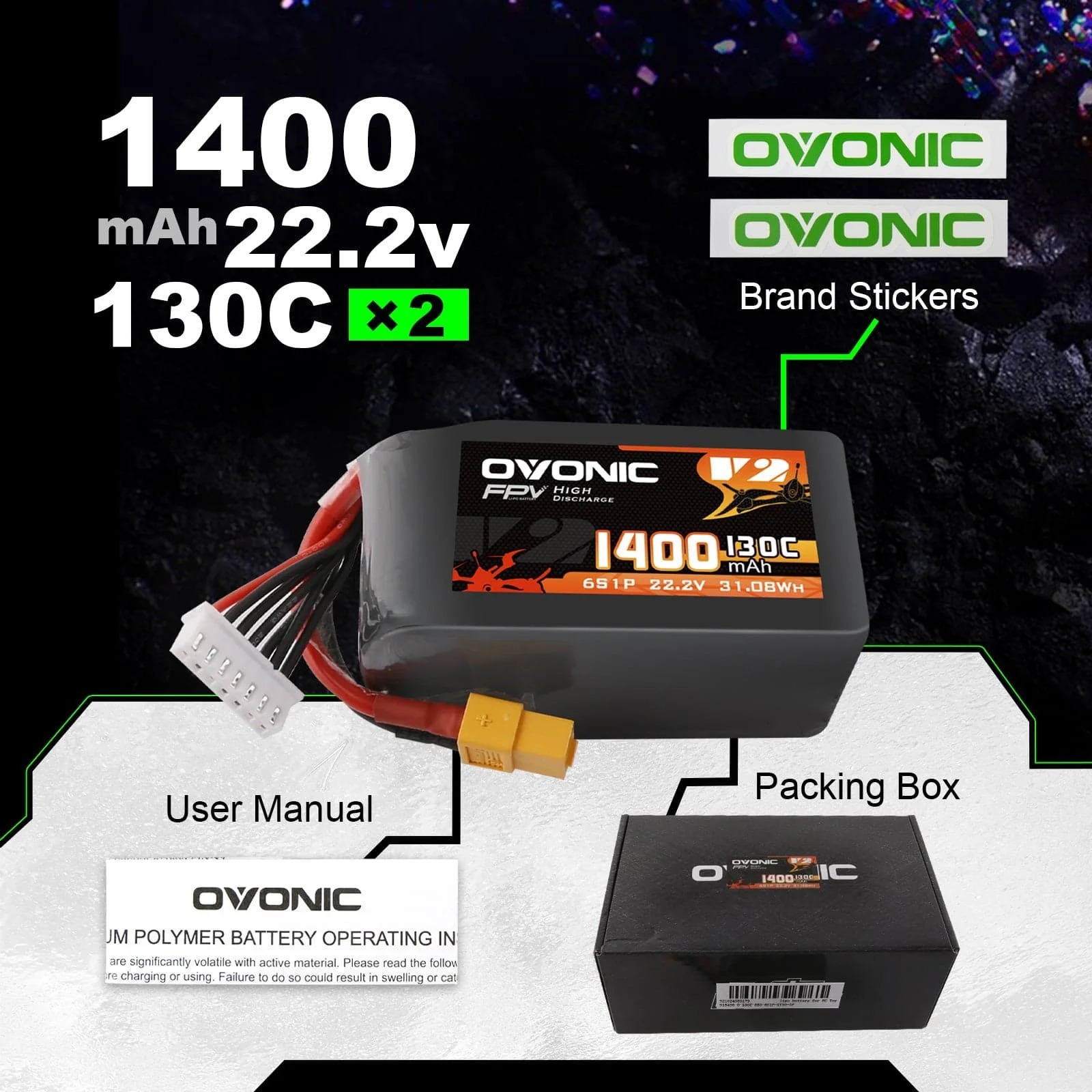 Bateria LiPo Ovonic 6S 1400mAh - Drone Battery Bag avaliação e preço