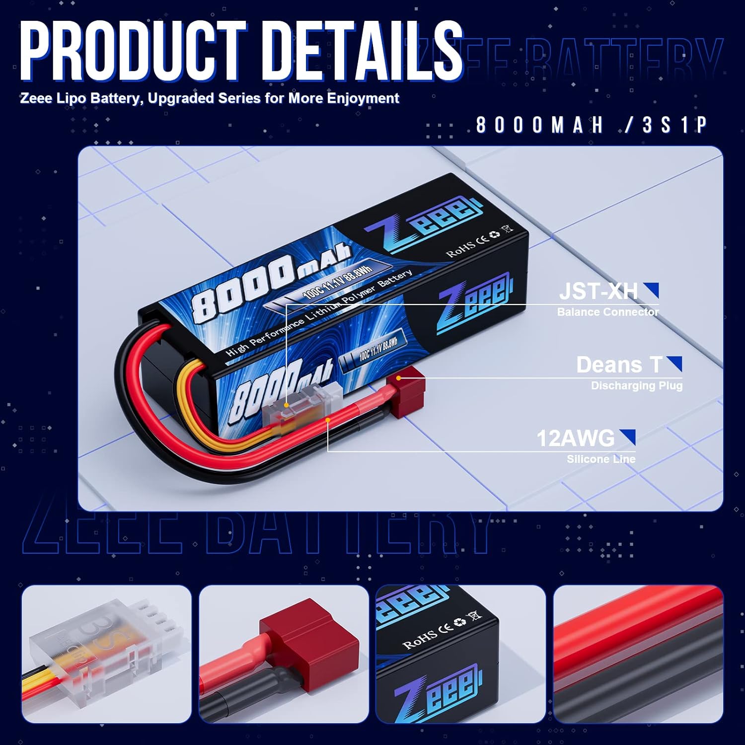 Zeee lipo 3s 8000mah bateria 1 - Drone Battery 4S avaliação e preço